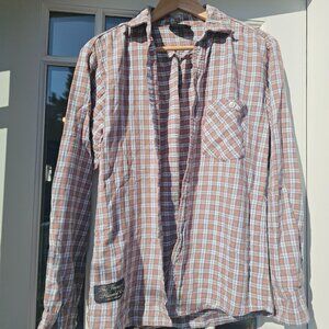 Vermont Flannel Co Orange and white flannel button down